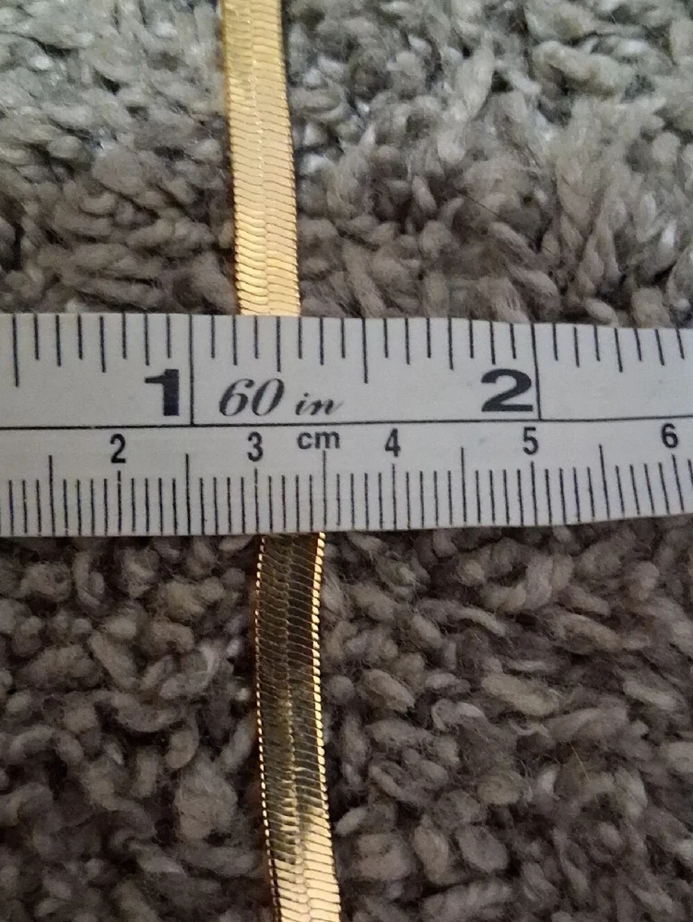 Gold Plated Thick Herringbone Necklace - 24 Inch
